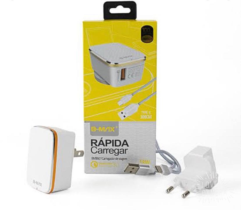 CARREGADOR B-MAX 18W CARREGAMENTO RÁPIDO