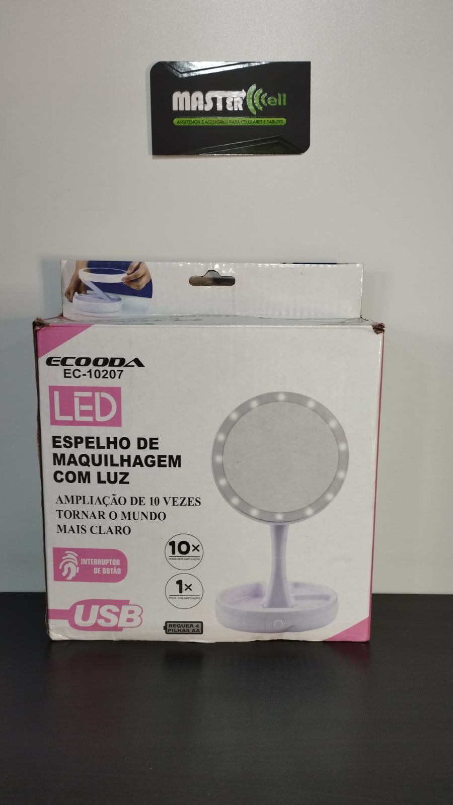 Suporte Espelho de Maquiagem com Luz